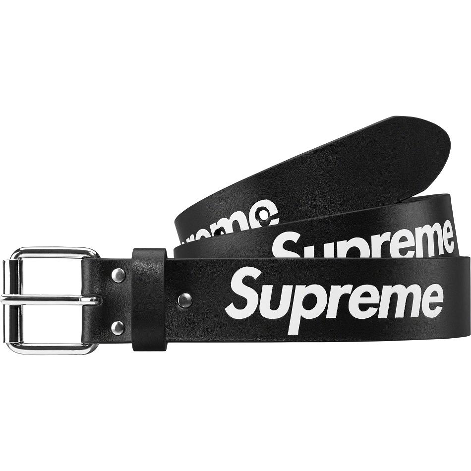 Ceintures Supreme Repeat Cuir Belt Noir | FR162ZG