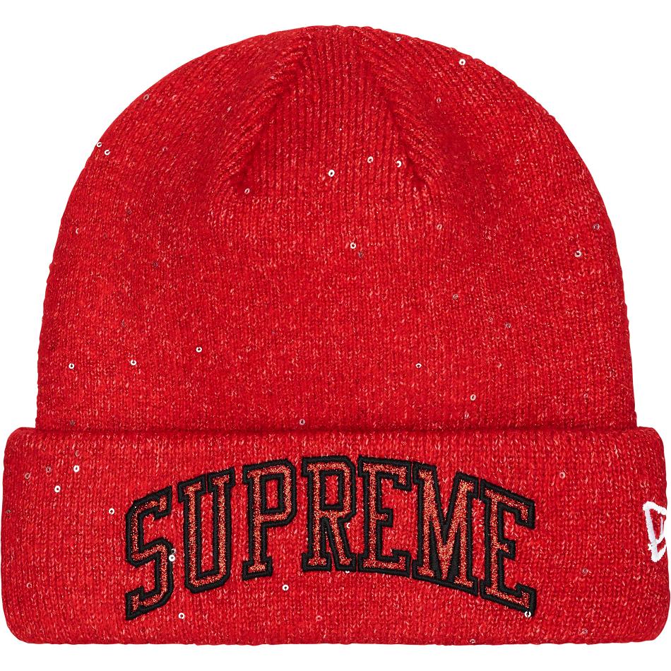 Chapeaux Supreme New Era® Metallic Arc Beanie Rouge | FR144WY