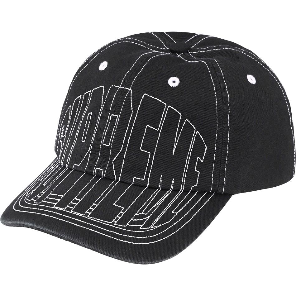 Chapeaux Supreme Visor Stitch 6-Panel Noir | FR124IS