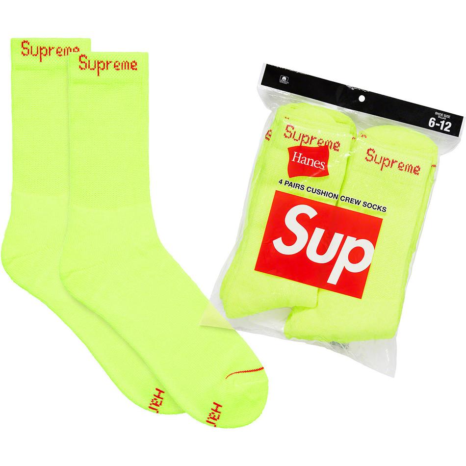 Chaussettes Supreme Hanes® Crew Socks (4 Pack) Vert | FR103DN