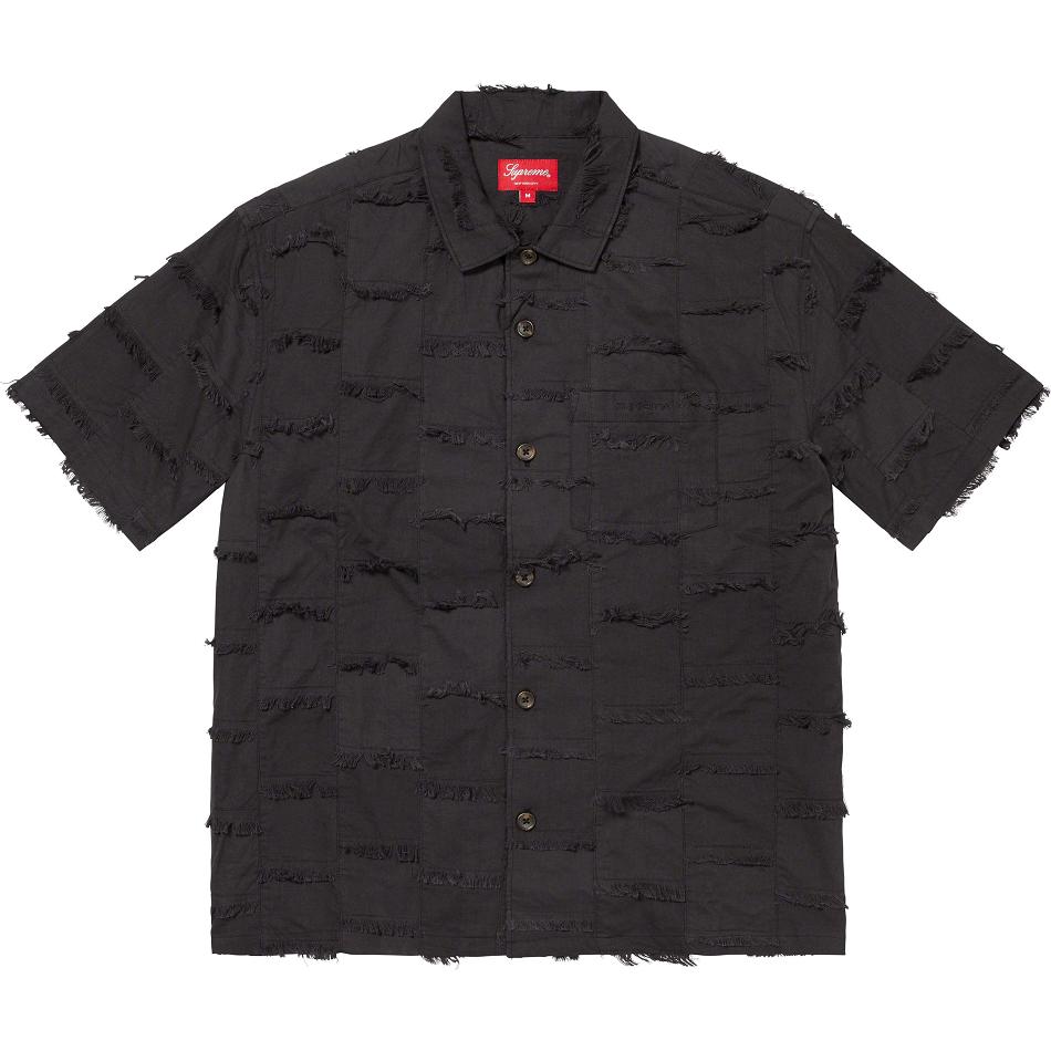 Chemises Supreme Patchwork S/S Noir | FR376MA