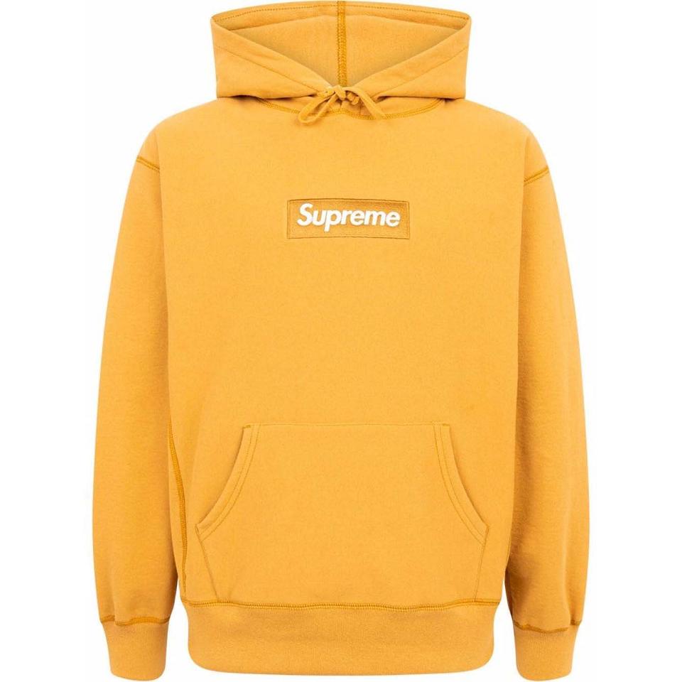 Sweat À Capuche Supreme Box Logo Jaune | FR488IS