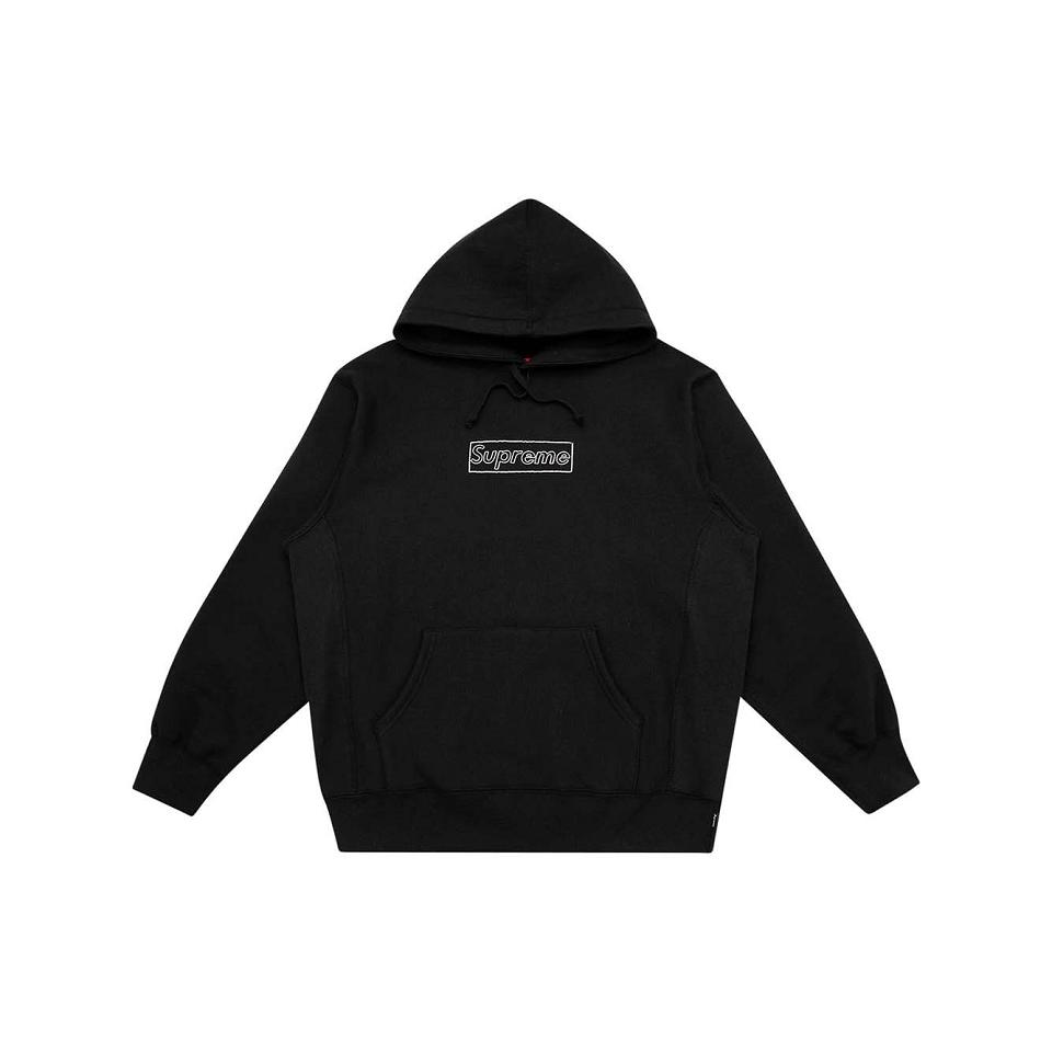 Sweat À Capuche Supreme Kaws Chalk Logo Noir | FR478BC