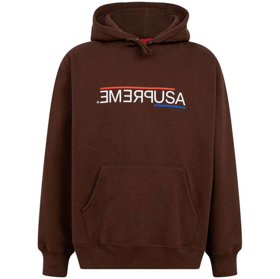 Sweat À Capuche Supreme USA Marron | FR462IS