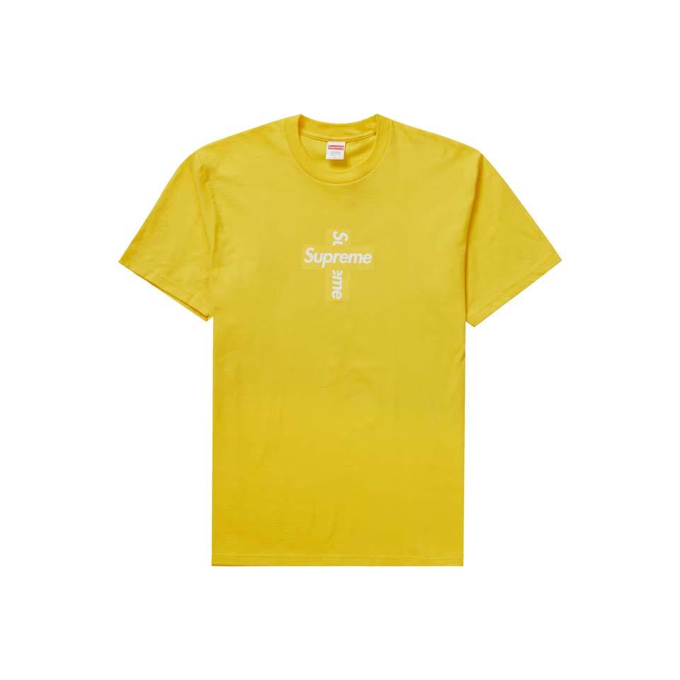 T Shirts Supreme Cross Box Logo Jaune | FR201UT