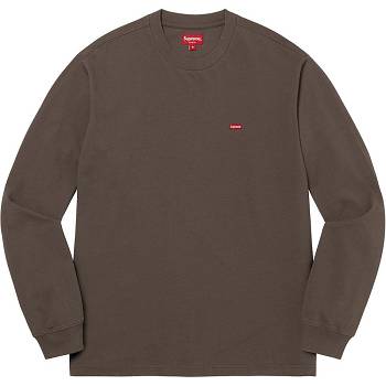 Chandails Supreme Small Box L/S Tee Marron | FR341JJ