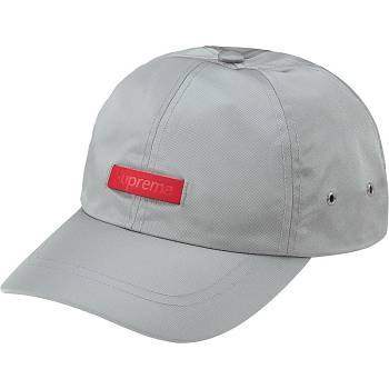 Chapeaux Supreme Cuir Patch 6-Panel Grise | FR119EX