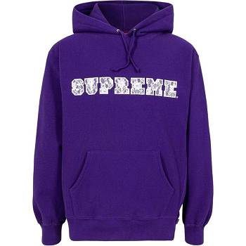 Sweat À Capuche Supreme Dentelle Detail Logo Violette | FR476CE