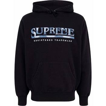 Sweat À Capuche Supreme Logo Embroide Noir | FR473LH