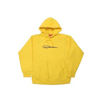 Sweats Supreme Classiche Script Encapuchonné Jaune | FR269VD