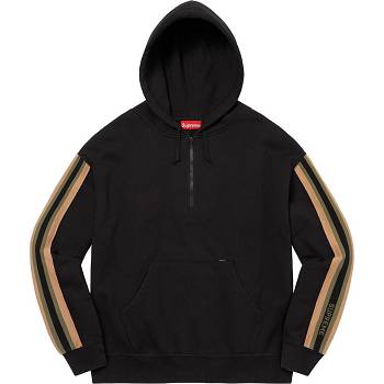 Sweats Supreme Half Zip Encapuchonné Noir | FR293XF